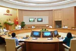 Thường trực Chính phủ họp về phòng chống dịch ngày 7-5. Ảnh: VGP