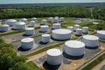 A tank farm connected to the Colonial pipeline, which shut down for days after hackers invaded its information systems © Drew Angerer/Getty Images