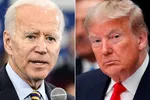 Tổng thống Donald Trump (phải) và đối thủ Joe Biden