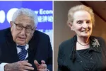 Hai cựu Ngoại trưởng Henry Kissinger và Madeleine Albright vừa bị ông Trump sa thải khỏi Ban chính sách Quốc phòng (Ảnh: Dongfang).