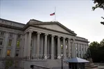 Quang cảnh bên ngoài tòa nhà Bộ Tài chính Mỹ ở Washington DC. Ảnh: AFP/TTXVN