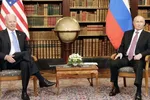 Tổng thống Mỹ Joe Biden gặp Tổng thống Nga Vladimir Putin tại Geneva vào ngày 16/6/2021. Ảnh: AFP