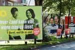 Election posters of the leading candidates to replace Angela Merkel as chancellor. Berlin has long accused Moscow of seeking to access the digital networks of its political institutions © Fabian Bimmer/Reuters