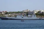 Tàu chiến "Đô đốc Makarov" của Hạm đội Biển Đen Nga ngoài khơi Sevastopol, Crimea. Ảnh: Getty Images