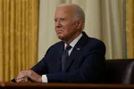 Ông Biden có bài phát biểu trước quốc dân từ Phòng Bầu dục của Nhà Trắng ở Washington, DC vào ngày 14/7/2024.