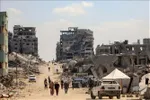 Cảnh tàn phá do xung đột tại Gaza. Ảnh: THX/TTXVN