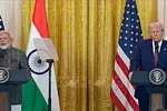 Tổng thống Mỹ Donald Trump (phải) và Thủ tướng Ấn Độ Narendra Modi tại cuộc họp báo chung ở Washington. Ảnh tư liệu - minh họa: ANI/TTXVN