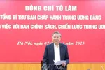 Tổng Bí thư Tô Lâm phát biểu chỉ đạo tại buổi làm việc. Ảnh: TTXVN