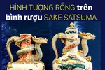 Hình tượng rồng trên bình rượu Sake Satsuma 