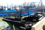 Hàng loạt tàu cá bốc cháy tại Cảng cá Quy Nhơn