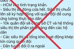 Thông tin “TPHCM vào tình trạng khẩn” là hoàn toàn bịa đặt