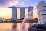Merlion, sinh vật kết hợp biểu tượng của cá và sư tử, một biểu tượng của đất nước Singapore.