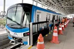 Đoàn tàu đầu tiên của tuyến Metro số 1 (Bến Thành-Suối Tiên) ở TPHCM đã hoàn thành chạy thử nghiệm và dừng ở nhà ga Suối Tiên vào 21-12-2022.