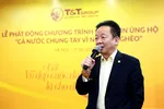 Chủ tịch HĐQT kiêm Tổng Giám đốc T&T Group Đỗ Quang Hiển trong buổi lễ phát động CBNV nhắn tin ủng hộ Vì người nghèo năm 2019. 