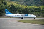 Tàu bay ATR72 của hãng hàng không VASCO. (Ảnh: Việt Hùng/Vietnam+)