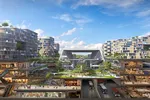 Phối cảnh 3D của đô thị Tengah, Singapore trong tương lai. Nguồn ảnh: HDB