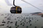 Cáp treo An Thới-Hòn Thơm, thành phố Phú Quốc (Kiên Giang). (Ảnh: Lê Huy Hải/TTXVN)