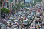 Ùn tắc giao thông tại Hà Nội là vấn nạn nhức nhối đối với nhiều người dân. (Ảnh: PV/Vietnam+)