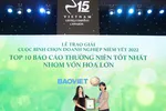 Tập đoàn Bảo Việt nhận giải Top 10 báo cáo thường niên tốt nhất nhóm vốn hóa lớn.
