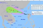Hình ảnh dự báo vị trí và đường đi của bão số 1 - Ảnh: Trung tâm Dự báo Khí tượng thủy văn Quốc gia