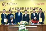 Đại diện lãnh đạo Tập đoàn T&T Group và Tập đoàn Erex ký kết thỏa thuận hợp tác.