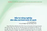 Đầu tư nông nghiệp đón đầu mô hình kinh tế xanh