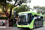 Xe bus điện. (Ảnh: Hồng Đạt/TTXVN) 