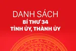 Danh sách bí thư 34 tỉnh ủy, thành ủy