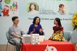Tác giả Lê Thị Thúy Sen và họa sĩ Thăng Fly chia sẻ tại giao lưu ra mắt cuốn truyện tranh.