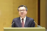 Đồng chí Nguyễn Thanh Nghị, Ủy viên Bộ Chính trị, Bí thư Trung ương Đảng, Trưởng Ban Chính sách, chiến lược Trung ương truyền đạt chuyên đề. Ảnh: QUANG PHÚC