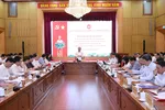 Quang cảnh buổi làm việc của Ban Tuyên giáo và Dân vận Trung ương với các cơ quan báo chí, chiều 30-7. Ảnh: QUANG PHÚC