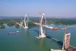 Cầu Phước An dần bắc qua sông Thị Vải đạt trên 60% khối lượng