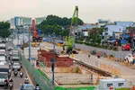 Thi công tuyến metro số 2 đoạn qua đường Trường Chinh