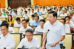 Giám đốc Sở NN-MT TPHCM Nguyễn Toàn Thắng báo cáo tại hội nghị.