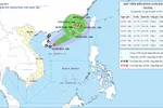 Vị trí tâm bão số 5 sáng sớm 1-9. Nguồn: Trung tâm Dự báo khí tượng - thủy văn quốc gia