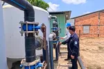 Đơn vị cấp nước tỉnh Đồng Tháp vận hành nhà máy nước. Ảnh: NGỌC PHÚC