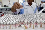 A worker packs polio vaccine vials in Bio Farma's factory: the company is the largest vaccine manufacturer in Southeast Asia. © Reuters