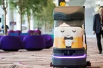 An automated robotic cleaner at Changi Airport in Singapore. The city-state leads south-east Asia in AI adoption, and hospitality is a key sector for the technology © Bloomberg