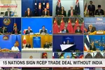 15 nước kí hiệp định RCEP, Ấn Độ không tham gia. Ảnh:NHK