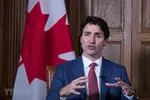 Thủ tướng Canada Justin Trudeau trả lời phỏng vấn tại Ottawa, Ontario, Canada. (Ảnh: AFP/TTXVN).