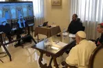Giáo hoàng Phanxicô tham gia cuộc gọi điện video với Thượng phụ Kirill vào ngày 16/3/2022. | Truyền thông Vatican.