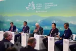 Các diễn giả tại buổi Đối thoại kinh doanh Nga-Việt trong khuôn khổ Diễn đàn Kinh tế phương Đông 2022. (Ảnh: TTXVN) 