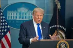 Tổng thống Mỹ Donald Trump phát biểu tại cuộc họp báo ở Nhà Trắng, Washington, D.C. Ảnh: THX/TTXVN