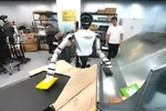 Robot đang phân loại bưu kiện để giao tại một công ty logistics ở Cửu Kỳ Kiều, quận Triều Dương, Bắc Kinh. Ảnh: Báo Bắc Kinh
