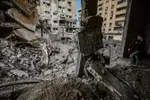 Thiệt hại sau những đợt không kích của Israel xuống thành phố Gaza ngày 31-1. Ảnh: THX/TTXVN