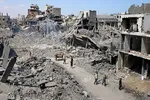 Cảnh đổ nát do xung đột tại Dải Gaza. Ảnh: IRNA/TTXVN