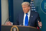 Tổng thống Mỹ Donald Trump phát biểu tại Nhà Trắng. Ảnh: THX/TTXVN
