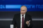 Tổng thống Nga Vladimir Putin phát biểu tại thủ đô Moskva. Ảnh: THX/TTXVN
