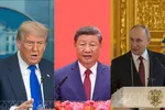 Tổng thống Mỹ Donald Trump, Chủ tịch Trung Quốc Tập Cận Bình, Tổng thống Nga Vladimir Putin. Ảnh: THX/TTXVN