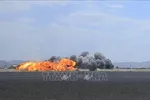 Khói bốc lên sau các cuộc không kích xuống địa điểm ở thủ đô Sanaa, Yemen. Ảnh: THX/TTXVN phát